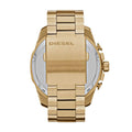 Diesel Mr Daddy 2.0 Chronograph Black Dial Gold Steel Strap Watch For Men - DZ7333