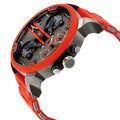 Diesel Mr Daddy 2.0 Chronograph Black Dial Red Silicone Strap Watch For Men - DZ7370
