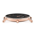 Daniel Wellington Classic Dover Black Dial White Nylon Strap Watch For Women - DW00100310