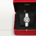 Cartier Ballon Bleu De Cartier Silver Dial White Leather Strap Watch for Women - W6920086