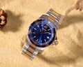 Movado Series 800 Blue Dial Two Tone Steel Strap Watch for Men - 2600149