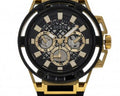 Guess Matrix Multifunction Gold Dial Black Rubber Strap Watch For Men - GW0423G2