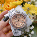 Michael Kors Everest Chronograph Gold Dial Silver Steel Strap Watch For Women - MK5870