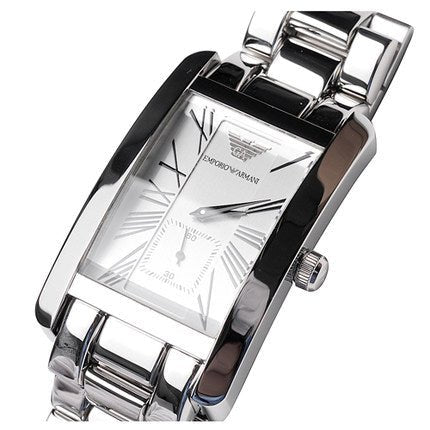 Emporio Armani White Dial Silver Stainless Steel Watch For Women - AR0146