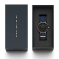 Daniel Wellington Classic Bayswater Black Dial Black NATO Strap Watch For Women - DW00100281