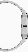 Daniel Wellington Iconic Link Black Dial Silver Steel Strap Watch For Women - DW00100342