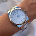 Michael Kors Channing Three Hand Silver Dial Silver Steel Strap Watch For Women - MK6626