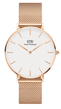 Daniel Wellington Petite Melrose White Dial Rose Gold Mesh Strap Watch For Women - DW00100305