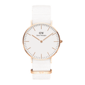 Daniel Wellington Classic Dover White Dial White Nylon Strap Watch For Women - DW00100309