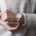 Daniel Wellington Petite Bondi White Dial White Leather Strap Watch for Women - DW00100189