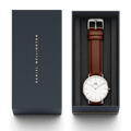 Daniel Wellington St Mawes White Dial Brown Leather Strap Watch For Men - DW00100052