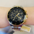 Michael Kors Bayville Chronograph Black Dial Two Tone Steel Strap Watch For Women - MK8872
