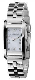 Emporio Armani Donna Mother Of Pearl White Dial Silver Steel Strap Watch for Women - AR3167