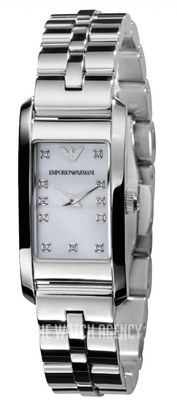 Emporio Armani Donna Mother Of Pearl White Dial Silver Steel Strap Watch for Women - AR3167