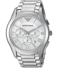 Emporio Armani Velente Chronograph Quartz Silver Dial Silver Steel Strap Watch For Men - AR1702