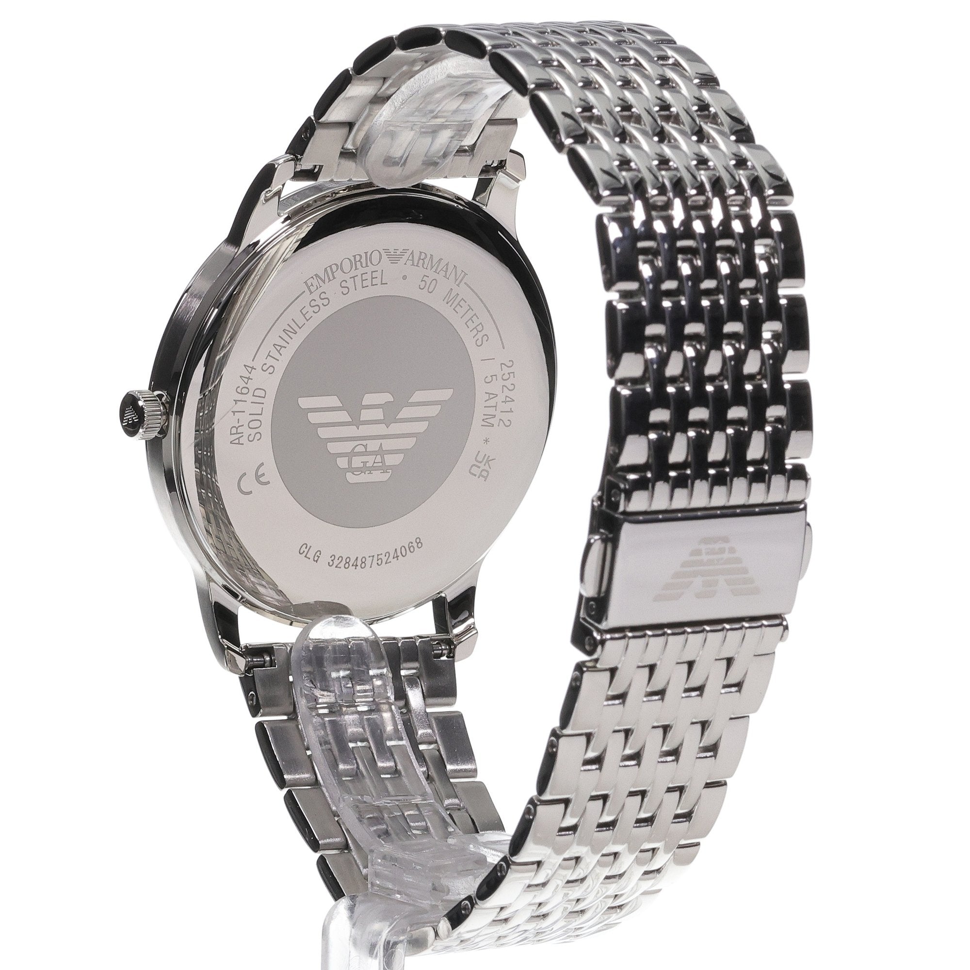 Emporio Armani Minimalist Green Dial Silver Steel Strap Watch for Men - AR11644