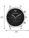 Emporio Armani Luigi Chronograph Black Dial Black Leather Watch For Men - AR1828