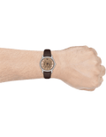 Emporio Armani Luigi Meccanico Brown Dial Brown Leather Strap Watch For Men - AR1982