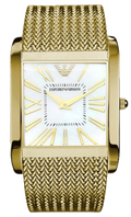 Emporio Armani Mother of Pearl Dial Gold Mesh Bracelet Watch For Men - AR2016