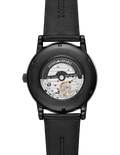 Emporio Armani Meccanico Automatic Skeleton Dial Black Leather Strap Watch For Men - AR60008