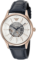 Emporio Armani Meccanico Automatic White Dial Blue Leather Strap Watch For Men - AR1947