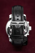 Emporio Armani Classic Chronograph Black Dial Black Leather Strap Watch For Men - AR0431