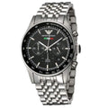 Emporio Armani Team Italia Chronograph Black Dial Silver Steel Strap Watch For Men - AR5983