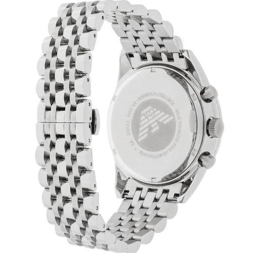 Emporio Armani Team Italia Chronograph Black Dial Silver Steel Strap Watch For Men - AR5983