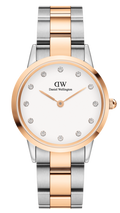 Daniel Wellington Iconic Link White Dial Two Tone Steel Strap Watch For Women - DW00100359