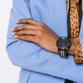 Versace Palazzo Empire Black Dial Two Tone Steel Strap Watch for Men - VERD00618