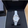 Chanel J12 Quartz Diamonds White Dial White Steel Strap Watch for Women - J12 H6418