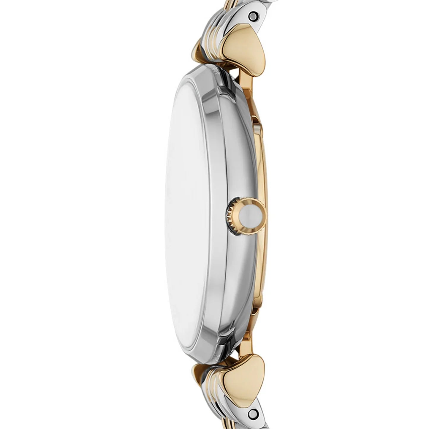 Emporio Armani Gianni T-Bar Beige Dial Two Tone Steel Strap Watch for Women - AR11702