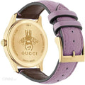 Gucci G Timeless Quartz Lilac Dial Lilac Leather Strap Watch For Women - YA1264098