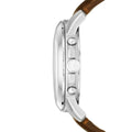 Fossil Grant Chronograph White Dial Brown Leather Strap Watch for Men - FS4735