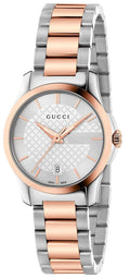 Gucci G Timeless Silver Dial Two Tone Steel Strap Watch For Women - YA126564