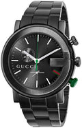 Gucci G Chrono Black Dial Black Steel Strap Watch For Men - YA101331