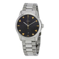 Gucci G Timeless Black Dial Silver Steel Strap Watch For Women - YA1264029