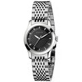 Gucci G Timeless Black Dial Silver Steel Strap Watch For Women - YA126502
