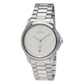 Gucci G Timeless Quartz Silver Dial Silver Steel Strap Watch For Women - YA126459