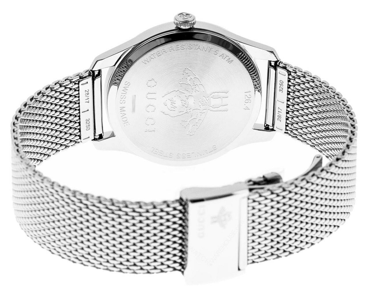 Gucci G-Timeless Mother of Pearl Dial Silver Mesh Bracelet Watch For Women - YA1264040