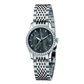 Gucci G Timeless Diamonds Mother of Pearl Black Dial Silver Mesh Bracelet Watch For Women - YA126507