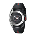 Gucci Sync Quartz Black Dial Black Rubber Strap Watch For Men - YA137301