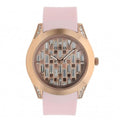 Guess Clarity Gold Dial Pink Silicone Strap Watch for Women - GW0109L2