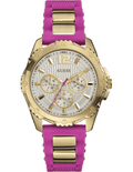 Guess Intrepid White Dial Two Tone Silicon Strap Watch For Women - W0325L3
