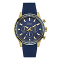 Guess Fuel Chronograph Blue Dial Blue Rubber Strap Watch for Men - W0802G2