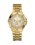 Guess Vista Diamonds Gold Dial Gold Steel Strap Watch for Women - W13573L1