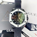 Guess Formula Chronograph Black Dial Black Silicone Strap Watch For Men - GW0579G1