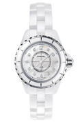 Chanel J12 Diamonds Quartz Mother of Pearl White Dial White Steel Strap Watch for Women - J12 H2570