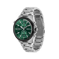 Hugo Boss Globetrotter Green Dial Silver Steel Strap Watch for Men - 1513930