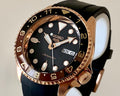 Seiko 5 Sport SKX Automatic Black Dial Black Silicone Strap Watch For Men - SRPD76K1